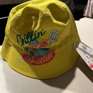 Disney Bright Yellow Bucket Hat with Fun Graphic. Unisex